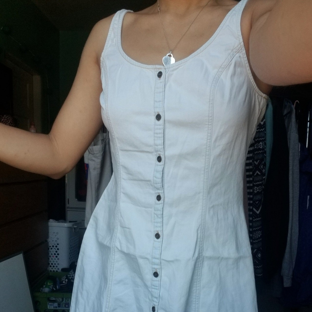 Soft Light Wash Denim Button Up Dress